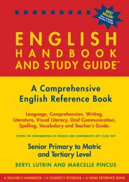 ENGLISH HANDBOOK & STUDY GUIDE SENIOR PRIMARY TO MATRIC AND TERTIARY