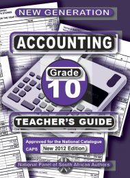 New Generation Accounting Grade 10 Teacher Guide